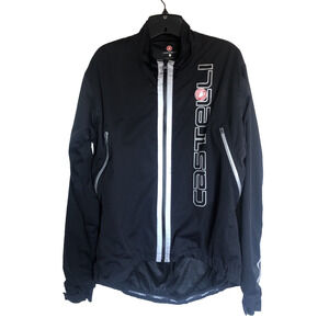 Castelli Men's Confronto Soft Shell Cycling Jacket XL Mesh Lined Hook Loop Cuff
